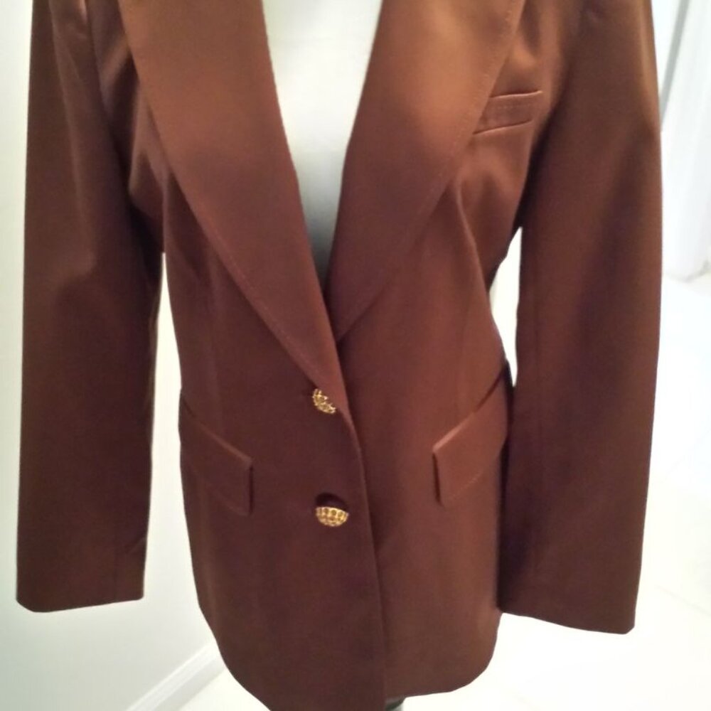 Bloomingdales Pantsuit  Fabulous Brown  Color Looks Like Satin Jewled But…
